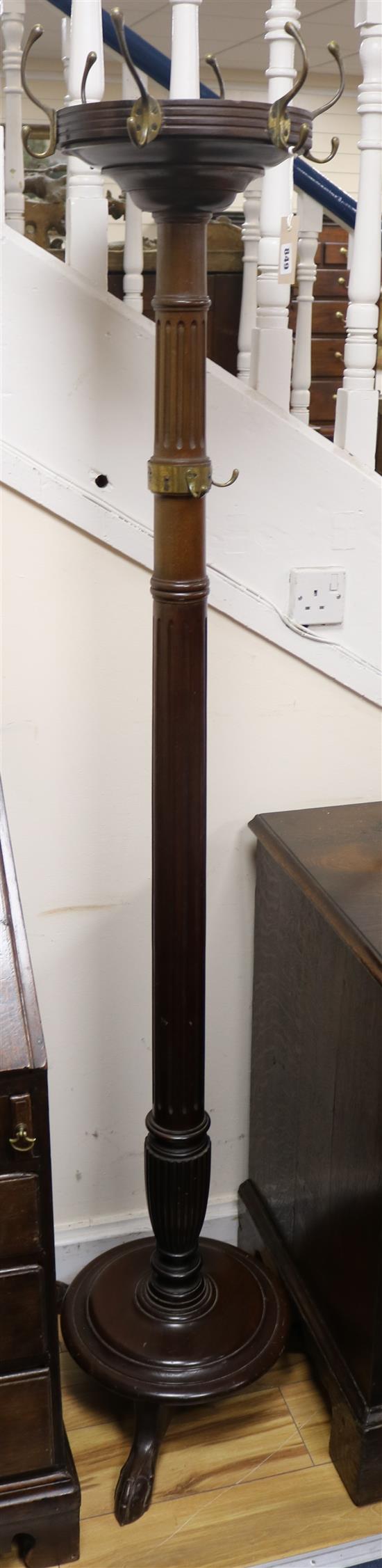 A mahogany coat stand H.180cm